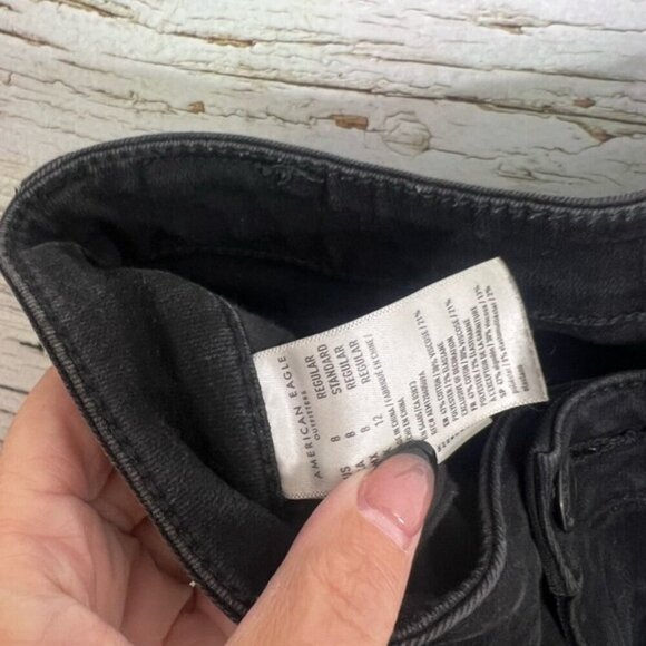 American Eagle Outfitters High Rise Black Jeans high rise jegging distressed 8 - Picture 6 of 9
